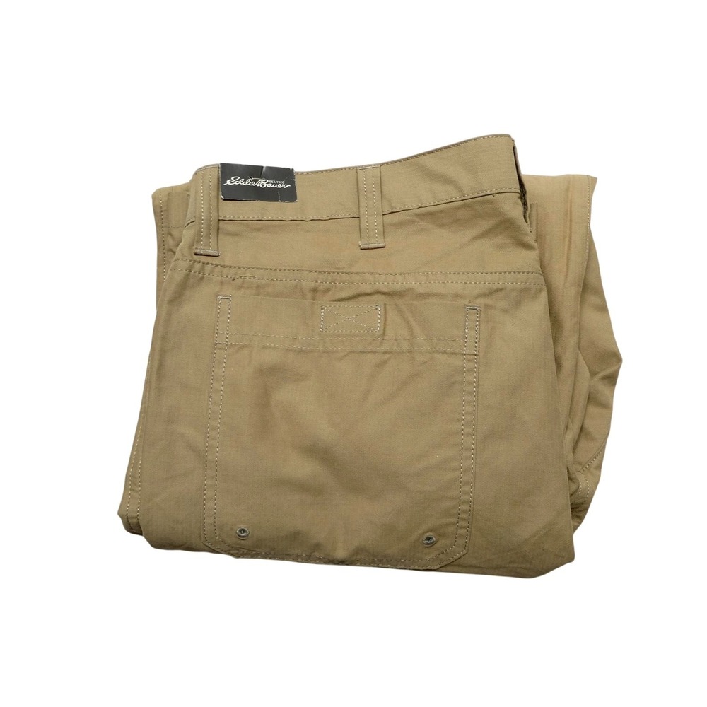 Eddie Bauer Pants Mens 38x30 Beige Canvas Relaxed Fit Outdoor Workwear Trail